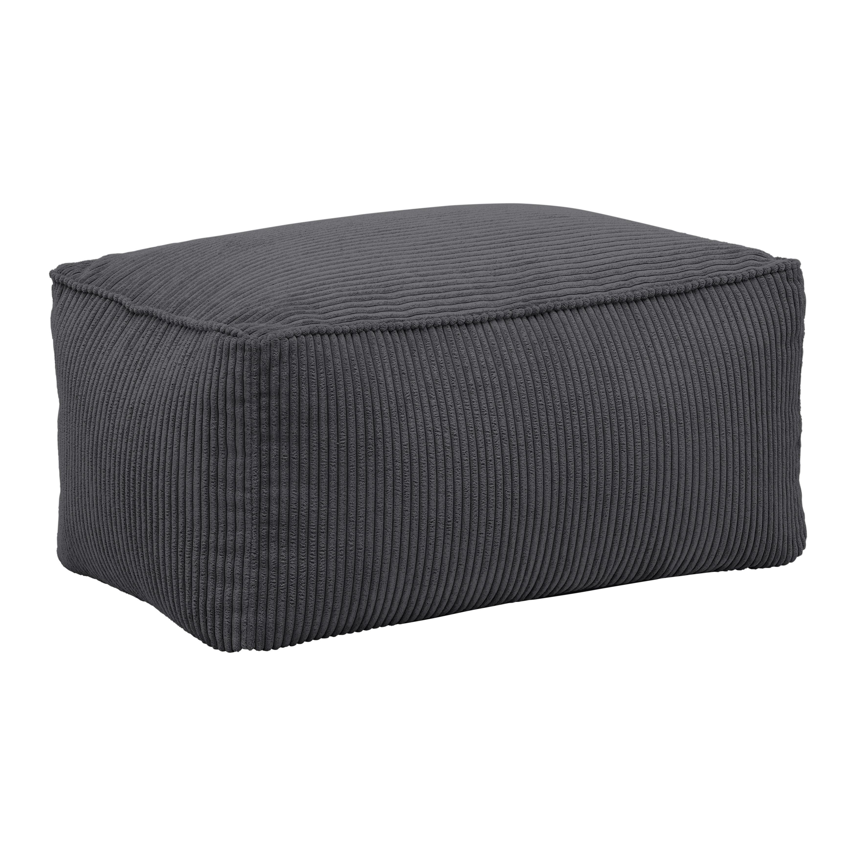 Taburet CAROLINE, antracit.manšestr, max. 80 kg - antracitová, Moderní, textil (80/38/50cm) - Mömax