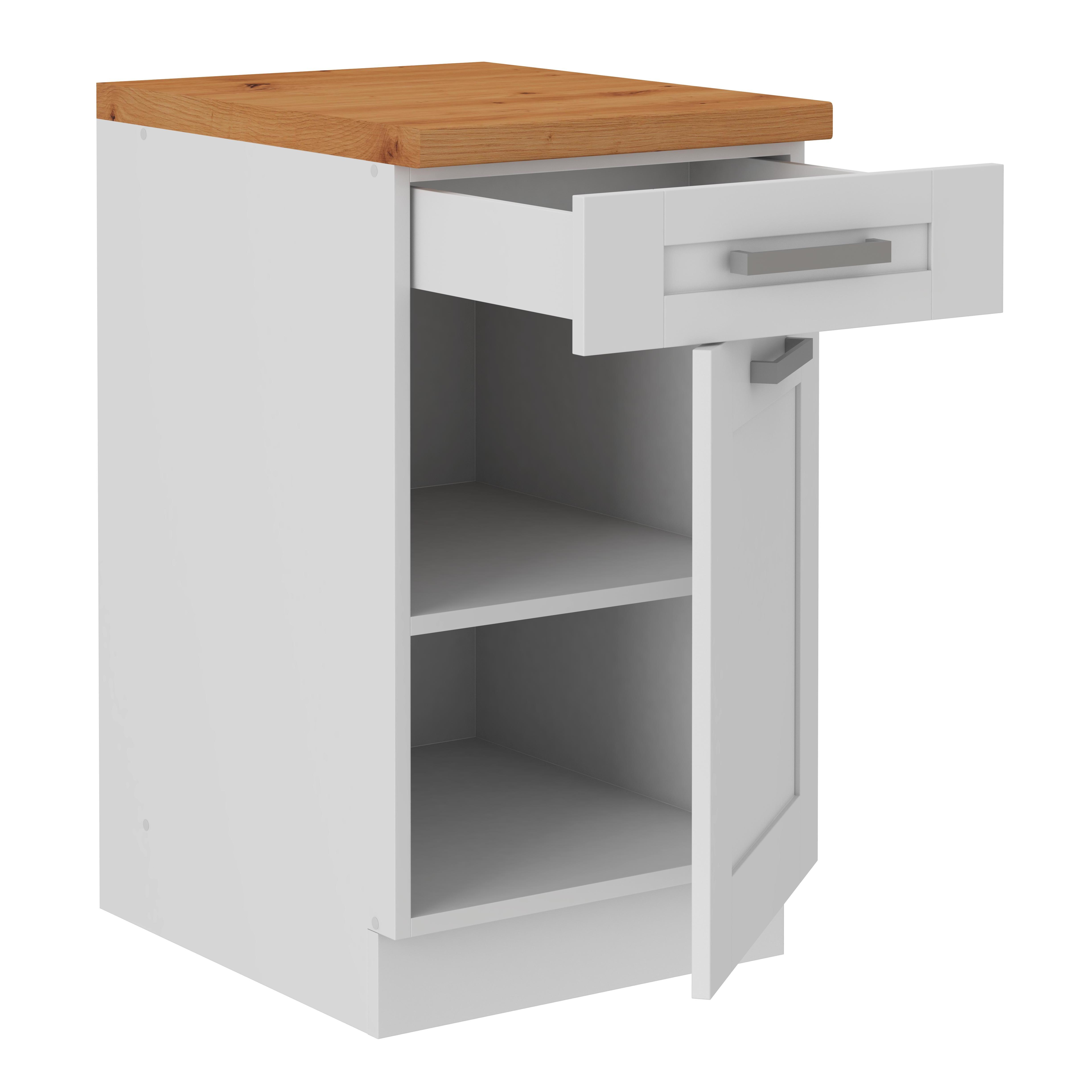 Weißen Küchenunterschrank in Kassettenoptik kaufen