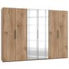 Drehtürenschrank Mit Spiegel B: 300 Cm Level, Eiche Dekor - Eichefarben, MODERN, Holzwerkstoff (300/216/58cm) - MID.YOU
