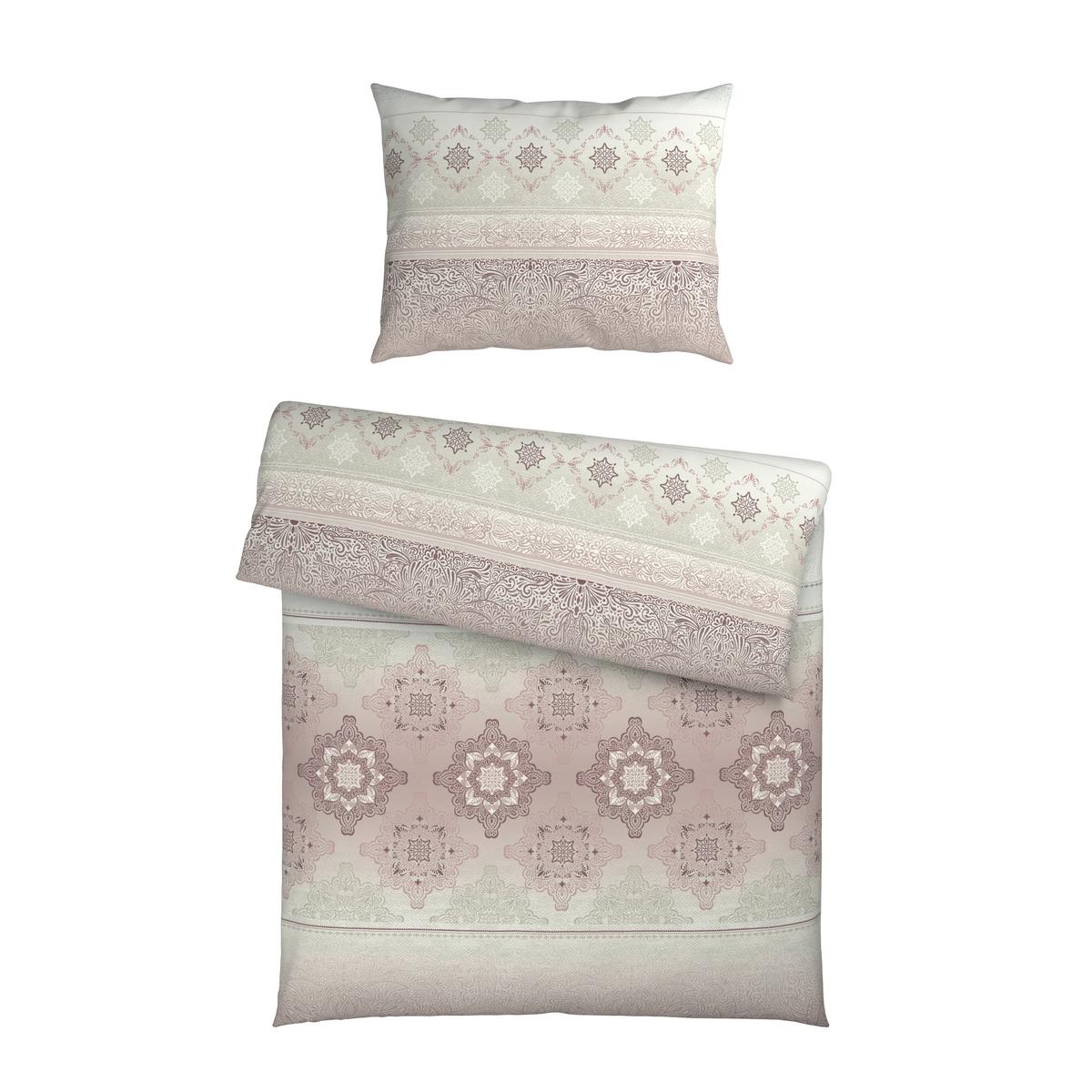 Bettwäsche Sigrid - Beere/Grau, ROMANTIK / LANDHAUS, Textil - James Wood