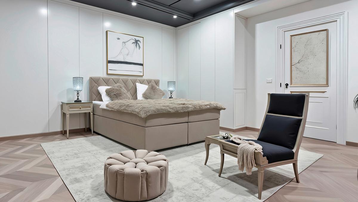 Boxbett Capri Beige, Lf: 180x200 cm - Beige, MODERN, Textil (180/200cm) - Livetastic