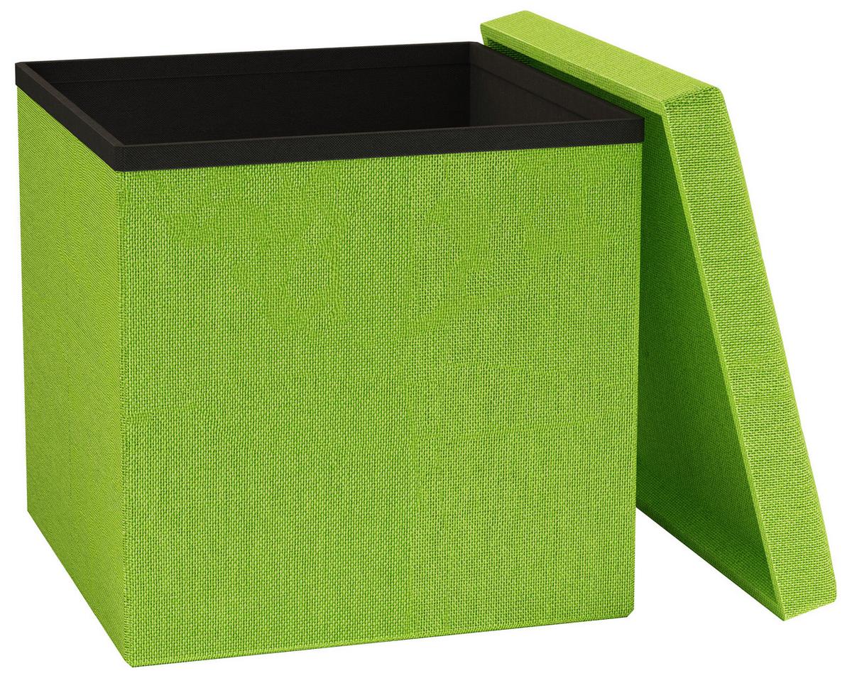 Sitzbox Boxas Grün B: 38 Cm - Grün, Basics, Holzwerkstoff/Kunststoff (38/38/38cm) - MID.YOU