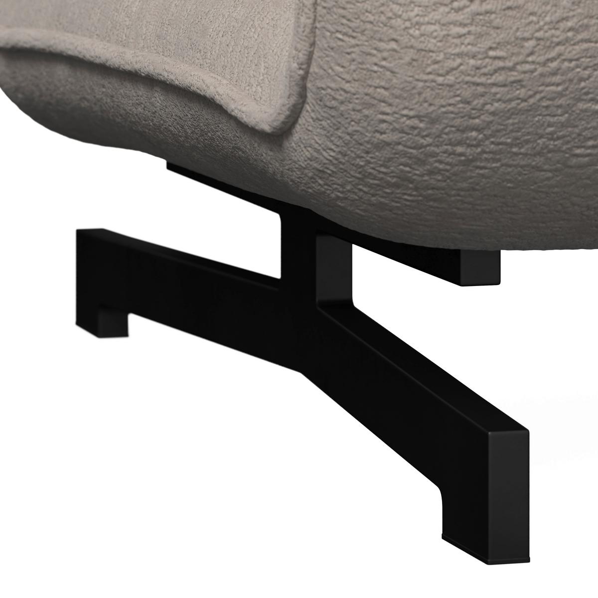 Rozkládací pohovka LUNA, béžové buklé, max.240 kg - černá/béžová, Moderní, kov/textil (142/62/40cm) - Bessagi Home