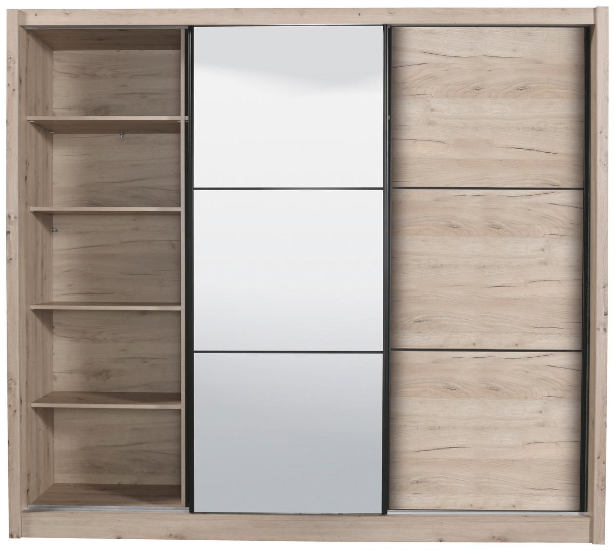 Tolóajtós Szekrény Navara 242/215,5 Cm - tölgyfa, Basics (242/215,5/60,5cm)