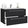 Waschtischkombi Badinos Schwarz B: 81 cm - Schwarz/Weiß, MODERN, Keramik/Holzwerkstoff (81cm) - MID.YOU