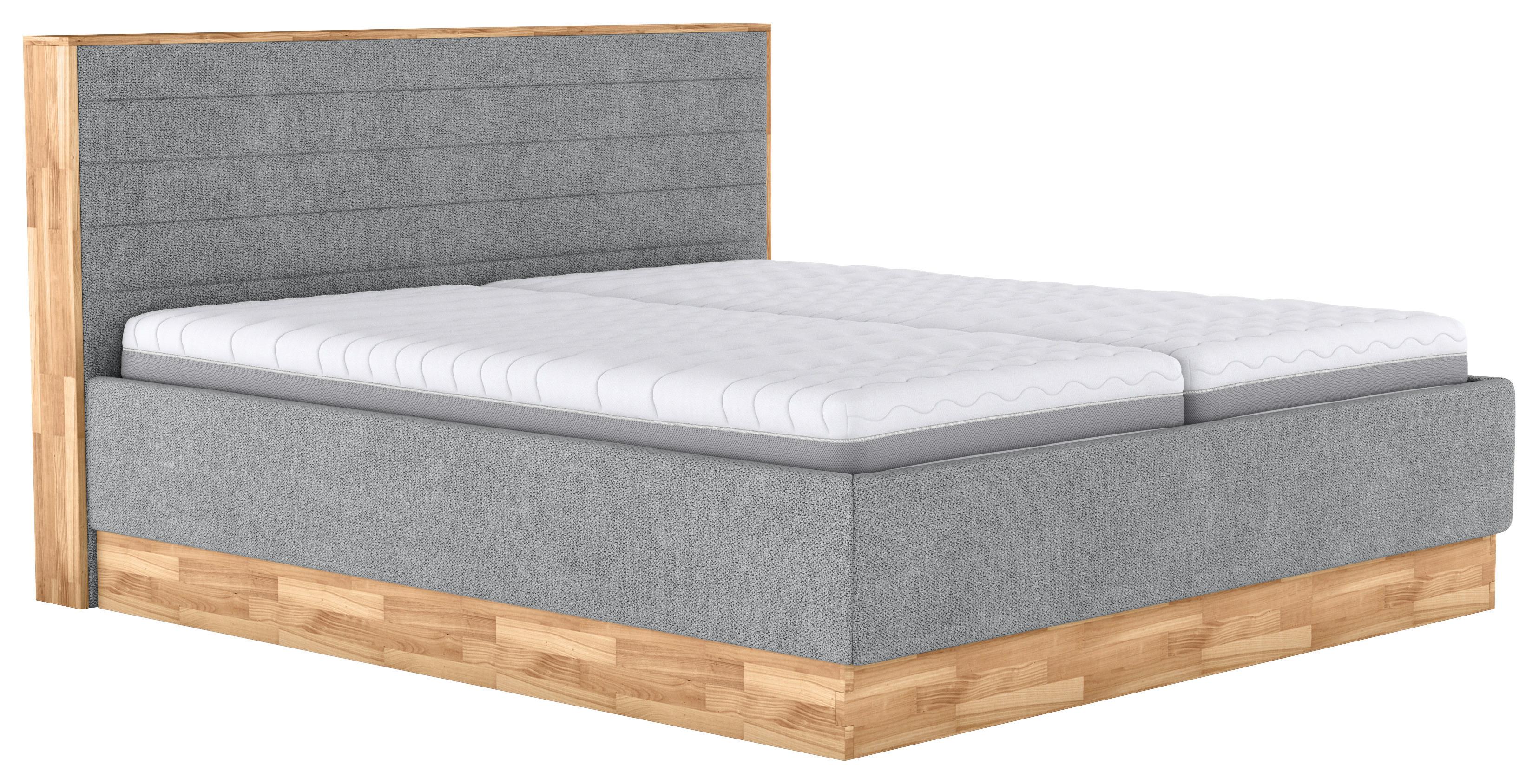 Polsterbett Peseta Grau Lxf: ca. 160x200 cm - Anthrazit/Buchefarben, Holzwerkstoff/Textil (160/200cm) - MID.YOU