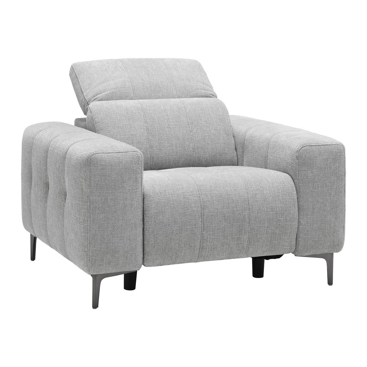 Kreslo ALVARO, sivý zamat, relax.funkcia - sivá/tmavosivá, Modern, kov/drevo (115/79/109cm) - Mömax