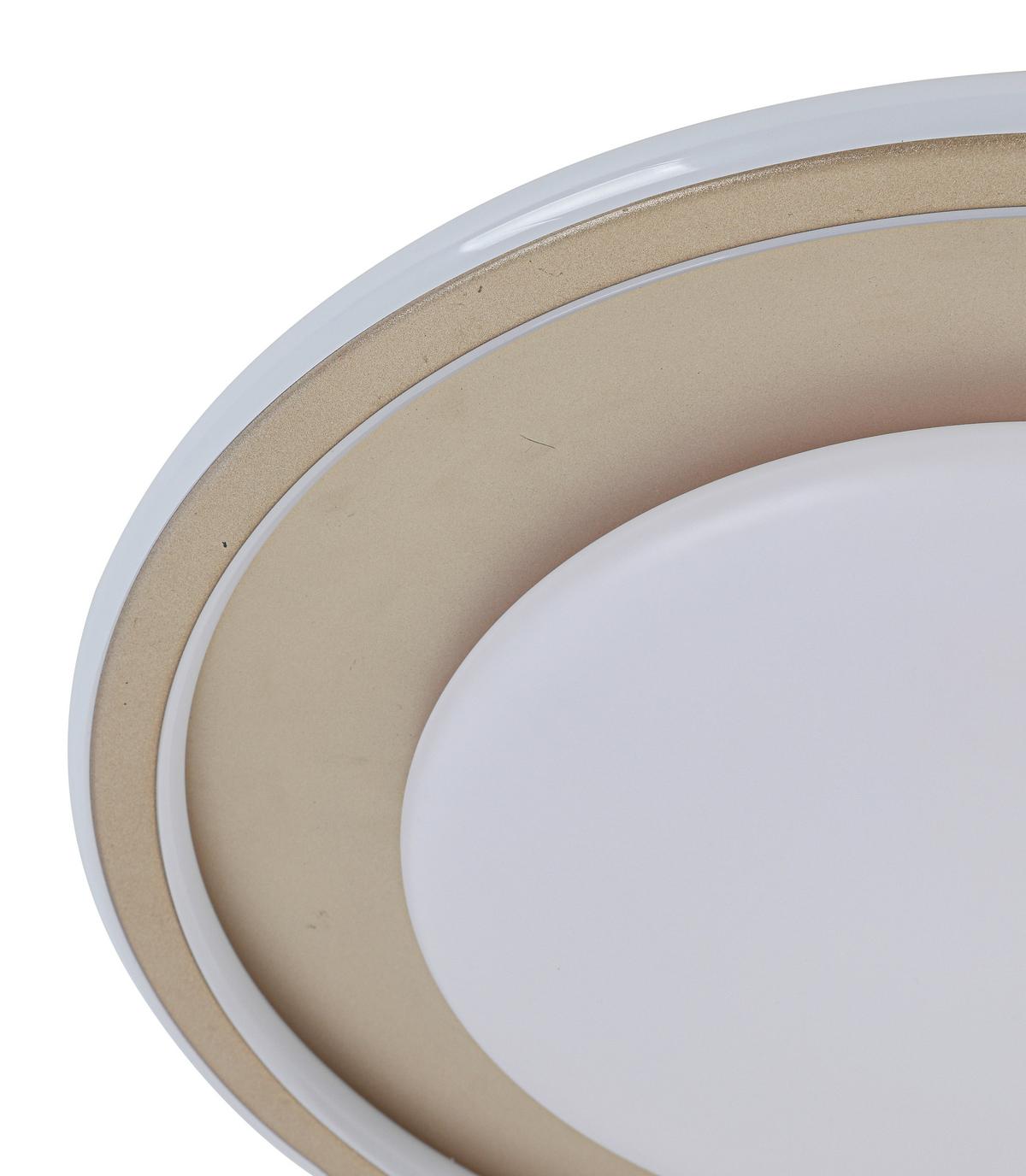 LED-Deckenleuchte Charlin - Champagner/Weiß, Basics, Kunststoff/Metall (40/7cm) - Luca Bessoni