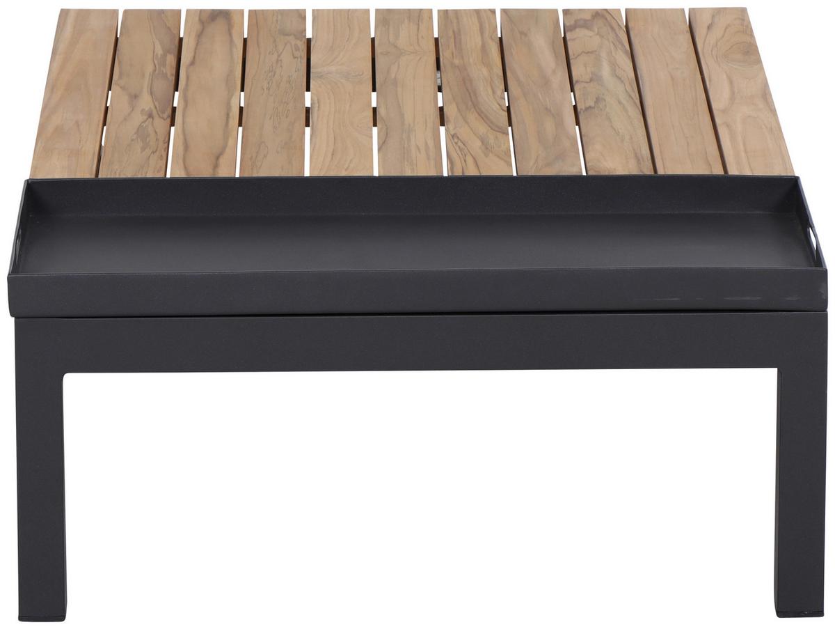 Loungegarnitur 5-Tlg Teakholz/Metall mit Kissen - Anthrazit/Grau, KONVENTIONELL, Holz/Textil - Siena Garden