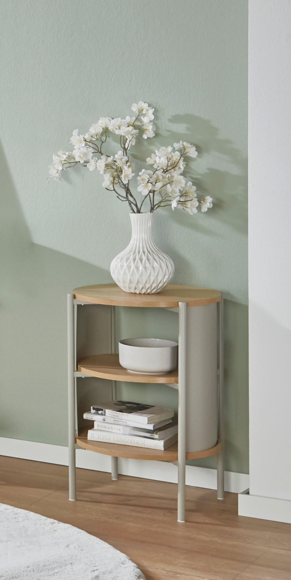 Príručný stolík Memphis, š: 40 cm - kašmírová/farba duba, Trend, kov/kompozitné drevo (44/60cm)