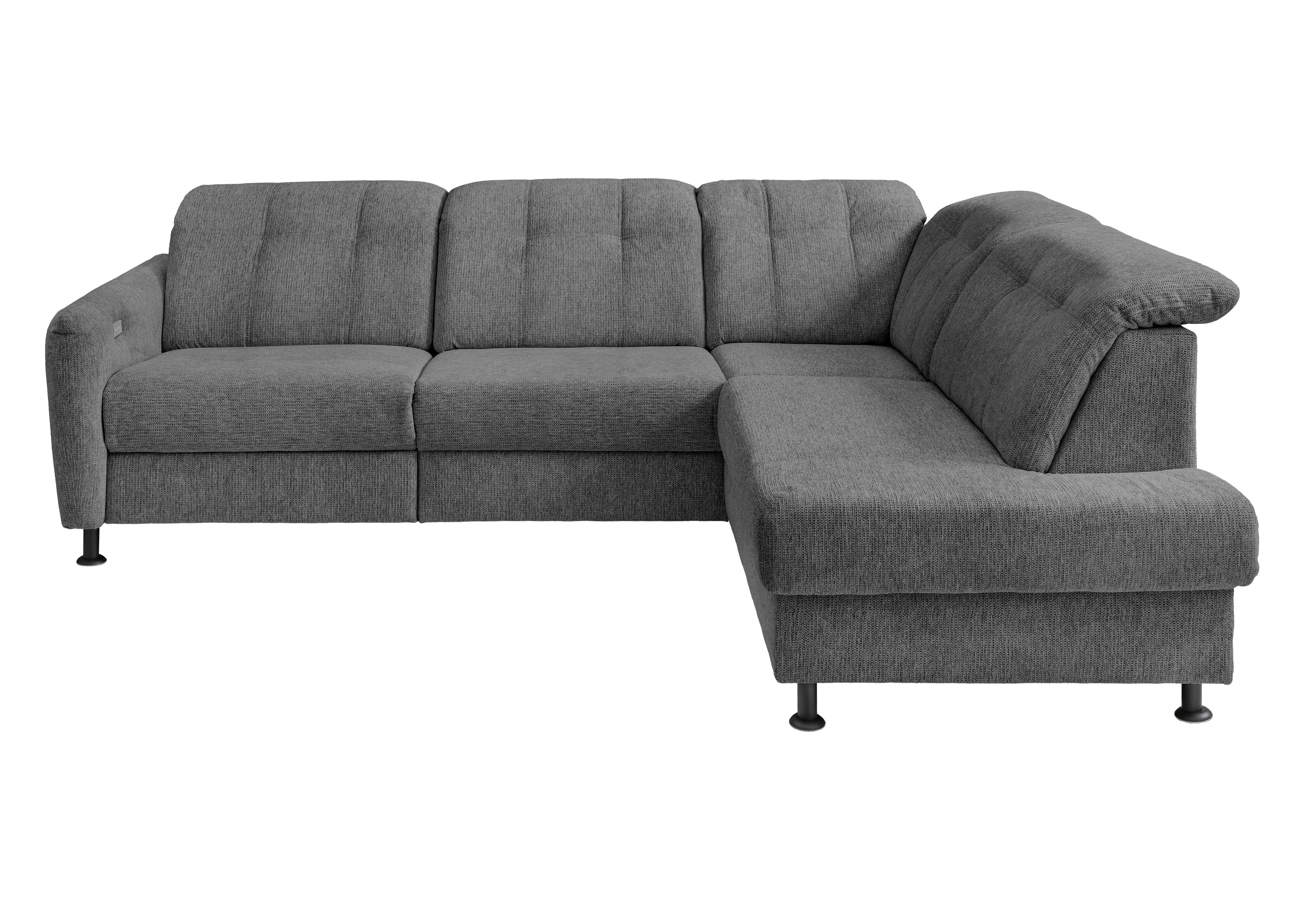 Ecksofa Minori Chenille Anthrazit, S: 270x198 cm - Anthrazit/Schwarz, MODERN, Textil (270/198cm) - Livetastic