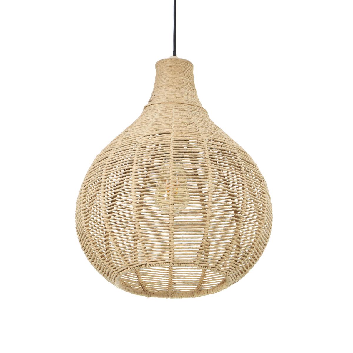 Pendelleuchte 366790136 Janne - Schwarz/Naturfarben, Natur, Naturmaterialien/Metall (34/177cm) - Trio Leuchten