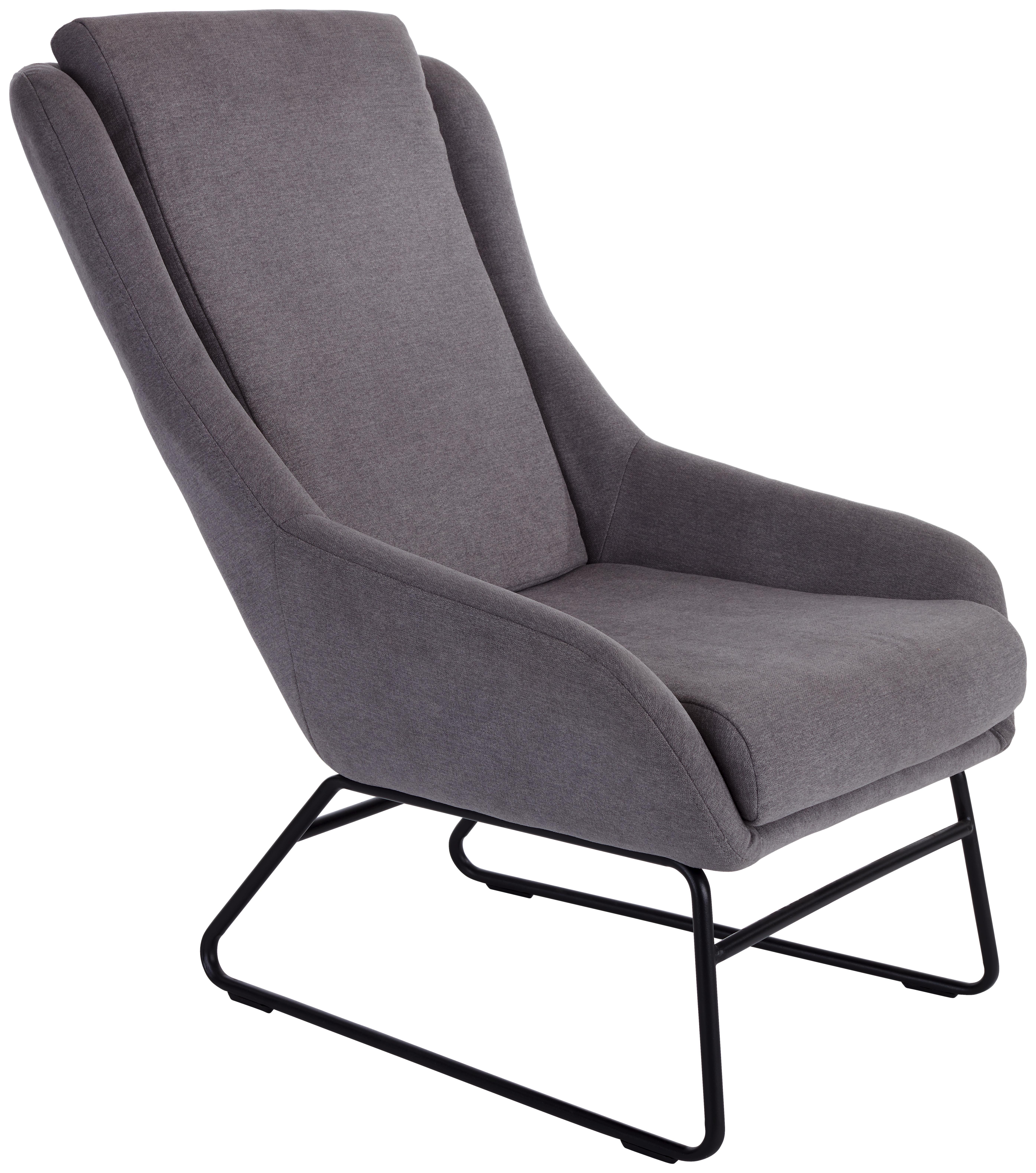 Relaxsessel Korsika - Schwarz/Grau, LIFESTYLE, Textil/Metall (62/93/82cm) - Luca Bessoni