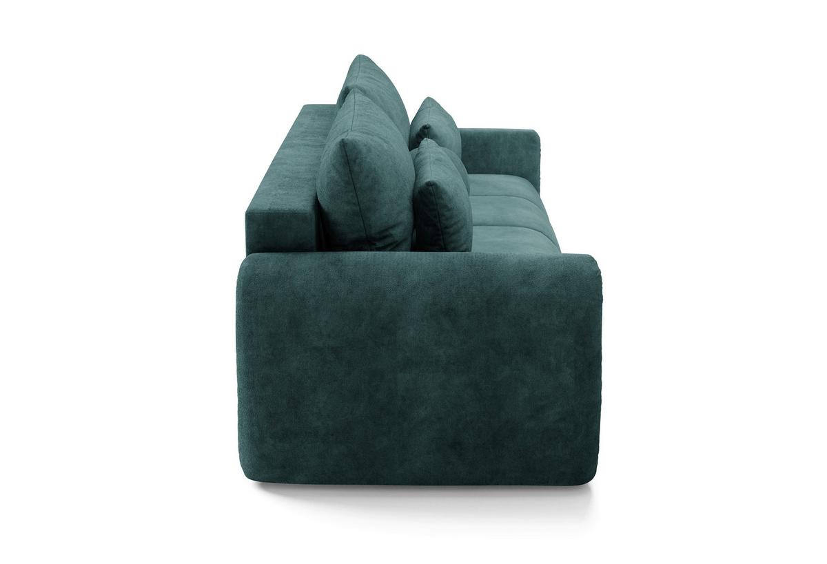 Schlafsofa Geronimo Petrol B: 252cm - Petrol/Schwarz, Design, Textil (252/93/167cm) - Livetastic