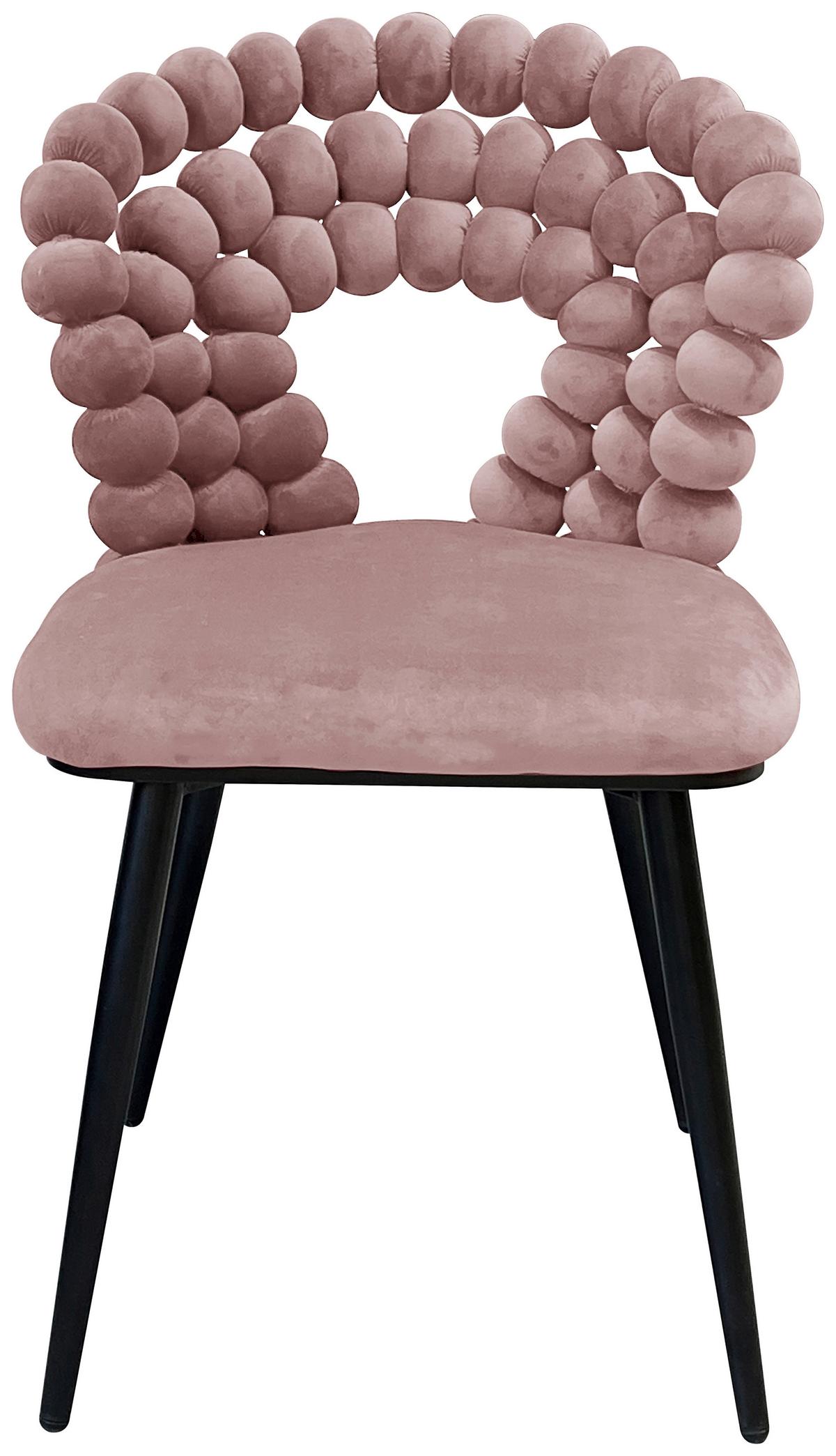 Stolička LIA zamat ružová - pink/čierna, Lifestyle, kov/drevo (55/85/62cm) - Mömax