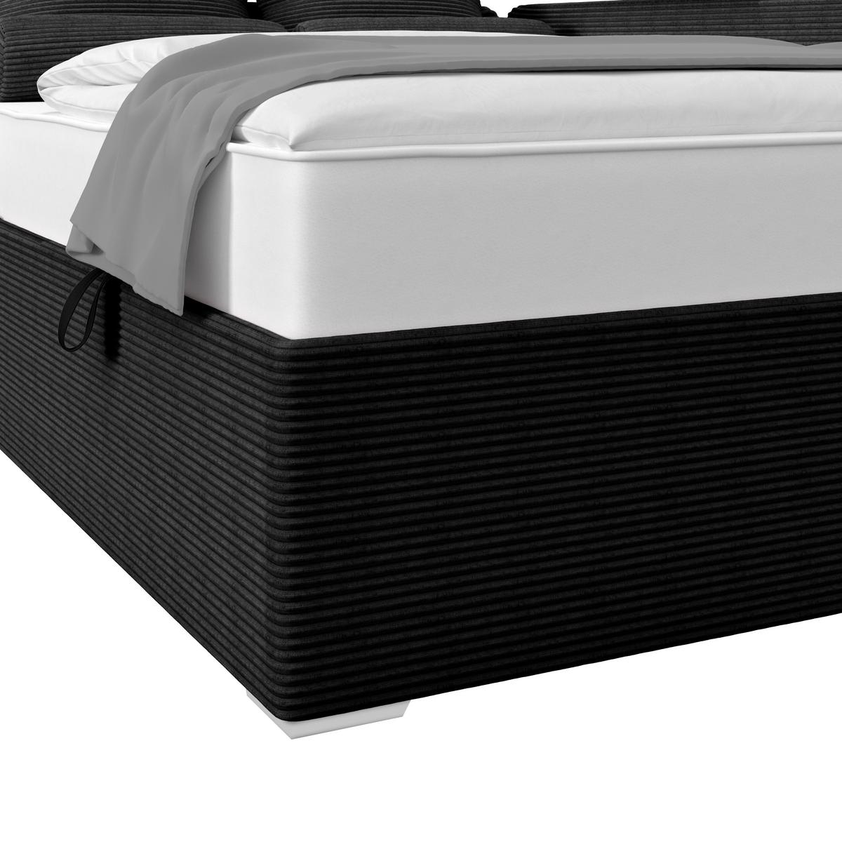 Polsterbett Remi - Chromfarben/Silberfarben, MODERN, Holz/Textil (140/200cm)