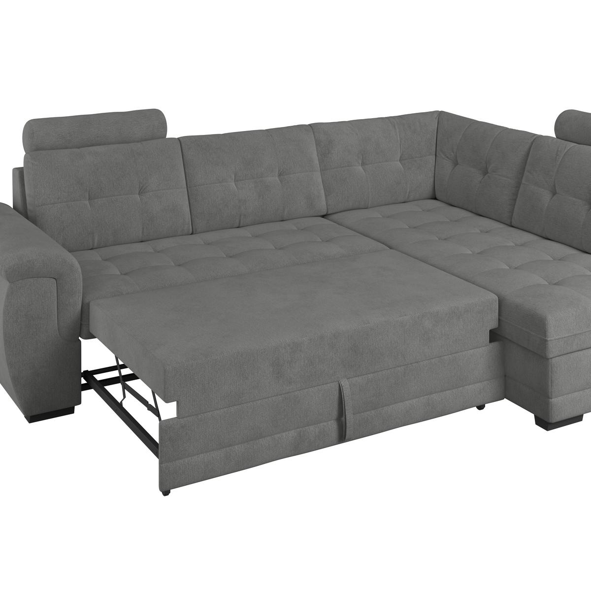 Ecksofa mit Schlaffunktion Falco new Braun 251x183 cm - Schwarz/Braun, KONVENTIONELL, Textil (251/183cm) - Ondega