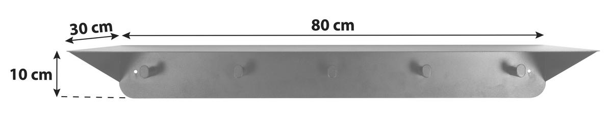 Nástenný vešiak SELJE Š: 80 cm - čierna, Konventionell, kov (80/10/30cm)