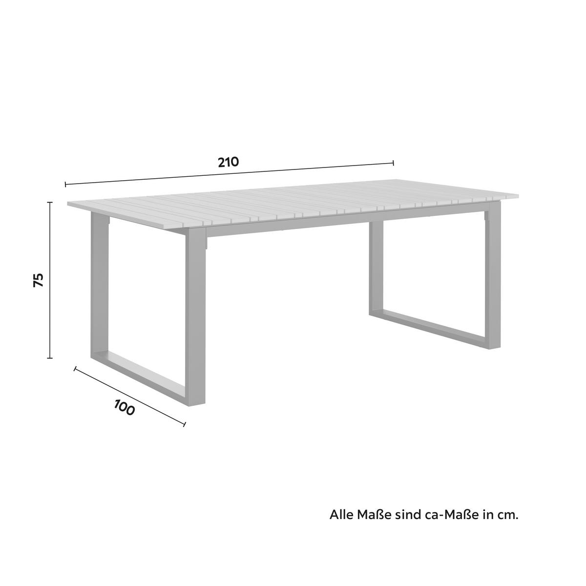 Záhradný stôl RUBY 210x100cm - farba tíku/tmavosivá, Modern, kov/plast (210/75/100cm) - Bessagi Garden