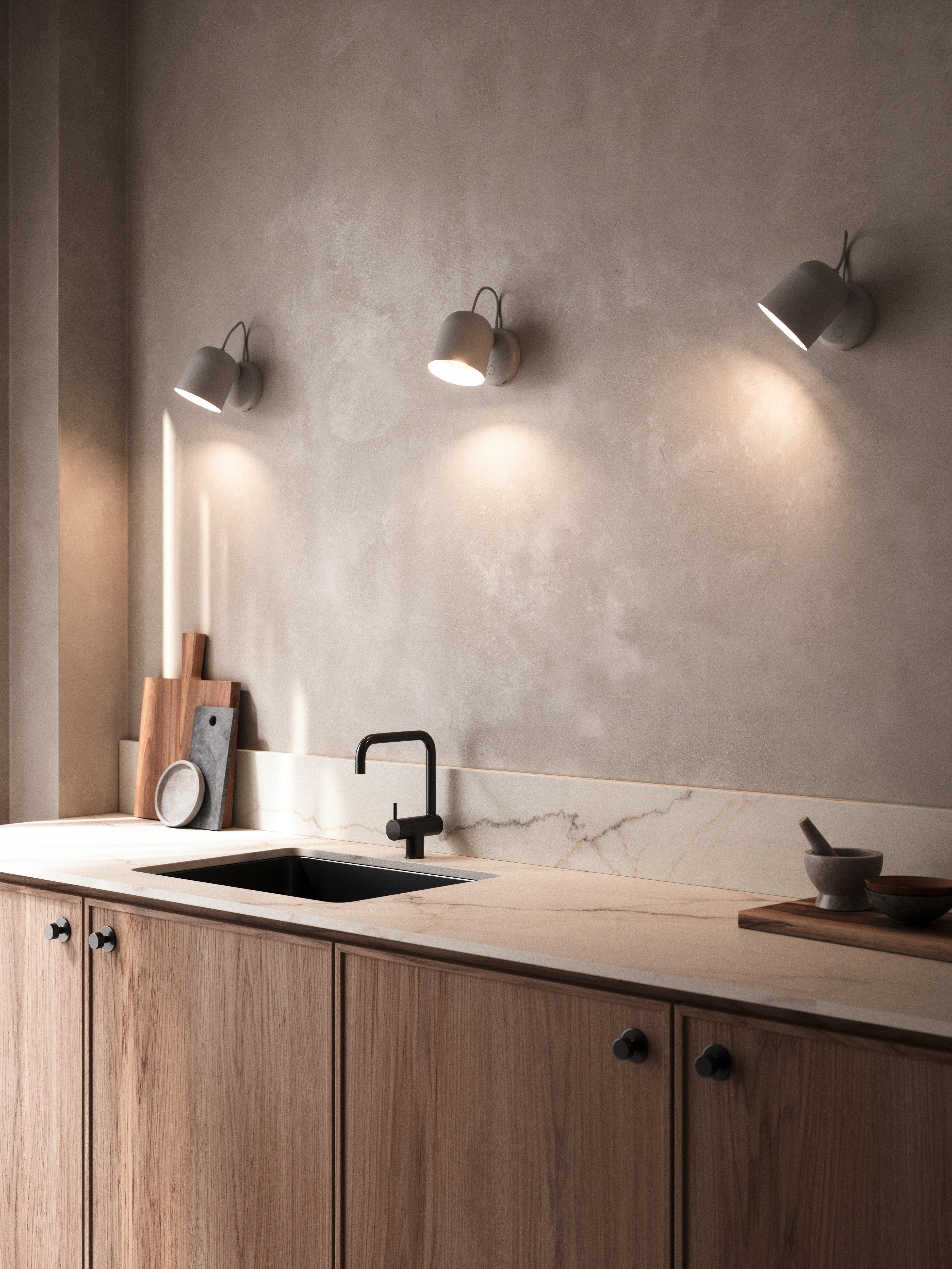 Wandleuchte Angle Grau B: 5,2 cm - Grau, Design, Metall (10/5,2/7,2cm) - Nordlux