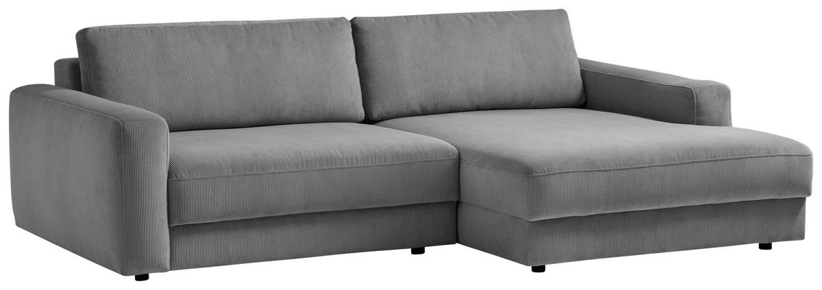 Ecksofa Bourbon - Dunkelgrau/Schwarz, MODERN, Textil (250/176cm) - Trendmanufaktur