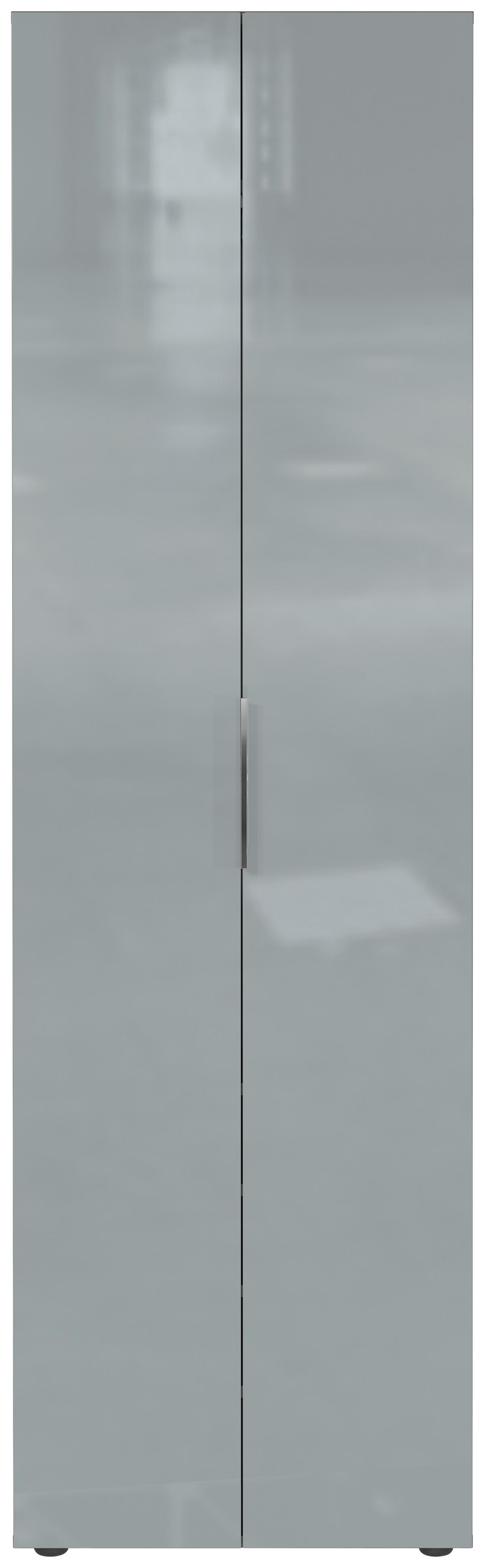 Garderobenschrank Genova Graphitfarben B: 59 Cm - Silberfarben/Graphitfarben, MODERN, Glas/Holzwerkstoff (59/197/40cm) - Germania