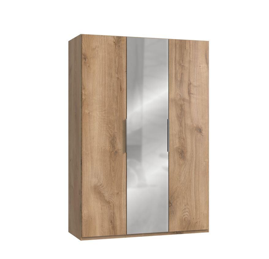 Drehtürenschrank Mit Spiegel 150 Cm Level, Eiche Dekor - Eichefarben, MODERN, Holzwerkstoff (150/216/58cm) - MID.YOU