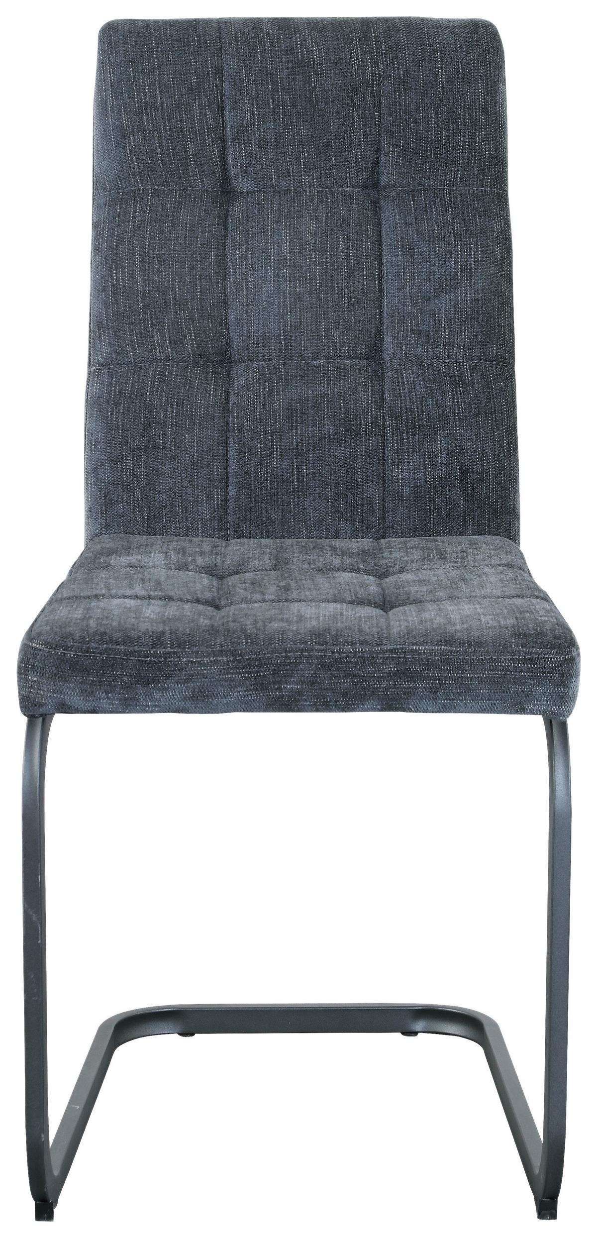 Szánkótalpas Szék Laslo - fekete/sötétszürke, Modern, textil/fém (43/92/56cm) - MID.YOU