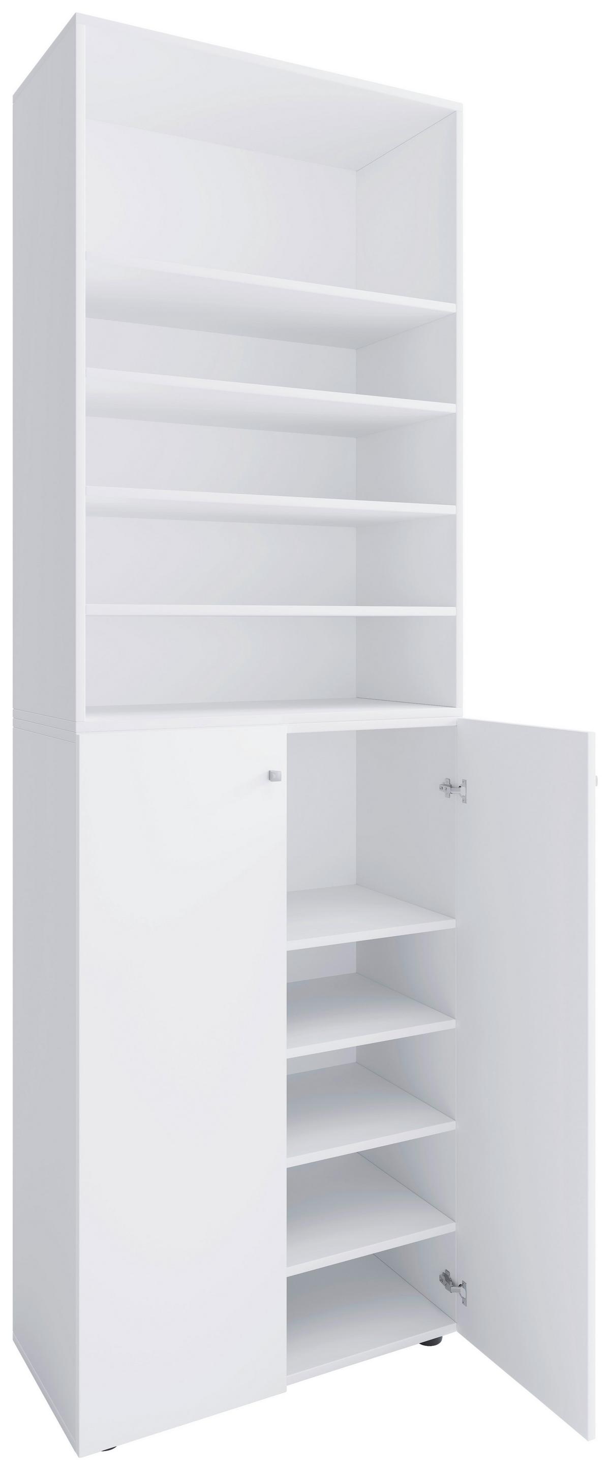 Schuhschrank Lona Weiß B: 70 cm - Schwarz/Weiß, Design, Holzwerkstoff (70/220/40cm) - MID.YOU