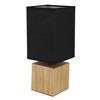 Tischleuchte 21628b - Schwarz/Naturfarben, KONVENTIONELL, Holz/Textil (12/12/30cm) - Globo