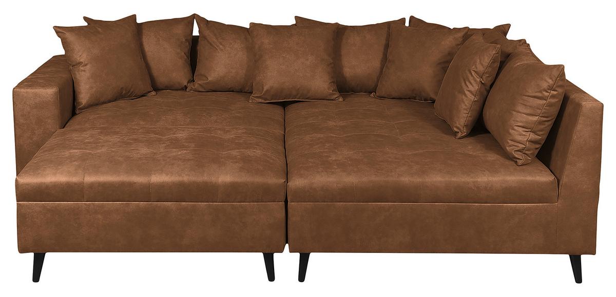 Ecksofa Pruno, Braun S: 247x174 Cm - Schwarz/Braun, Design, Textil (247/174cm) - MID.YOU