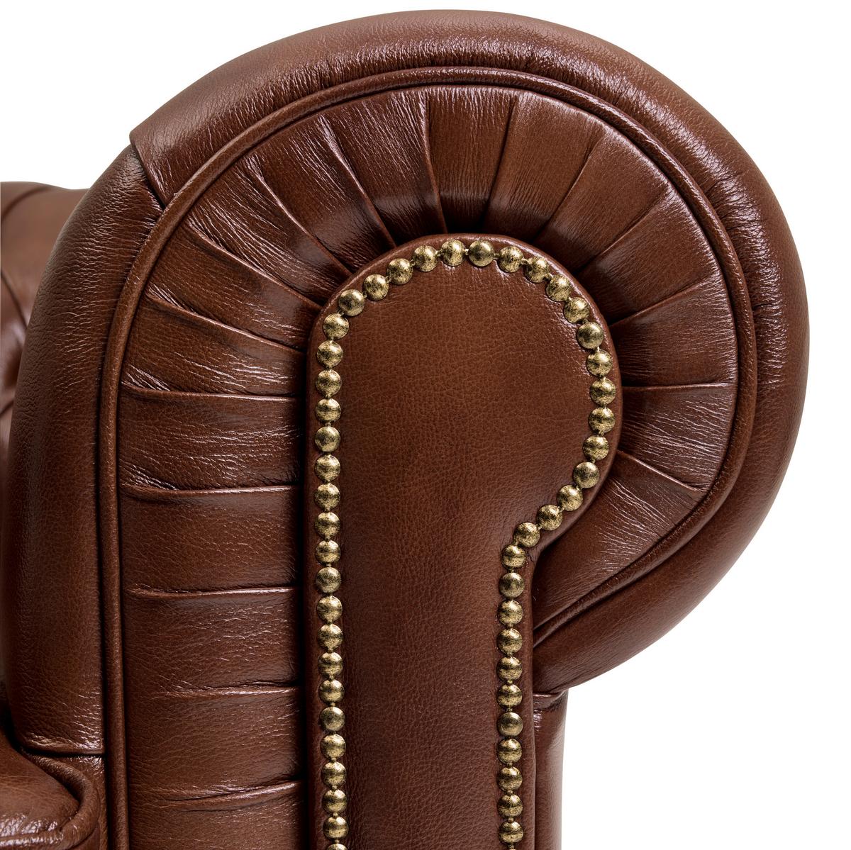 Polstersessel Mit Armlehnen Norwin Echtleder Braun - Nussbaumfarben/Braun, KONVENTIONELL, Leder (110/74/98cm) - Max Winzer