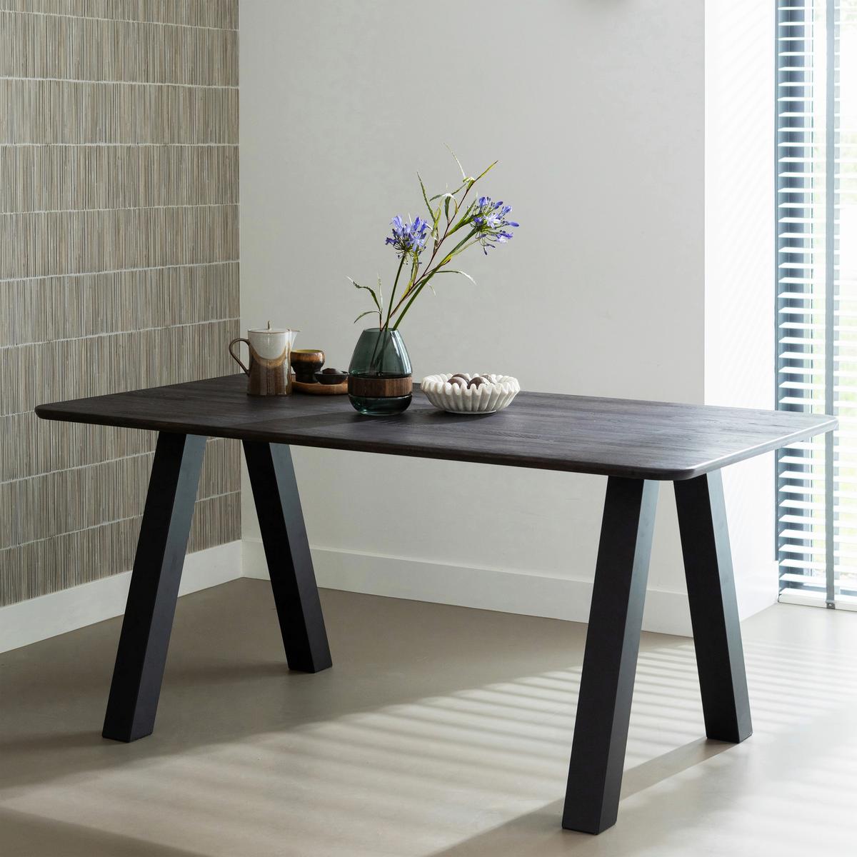TISCHGESTELL Tablo Schwarz B: 79cm - Schwarz, MODERN, Metall (79/72/10cm) - Livetastic