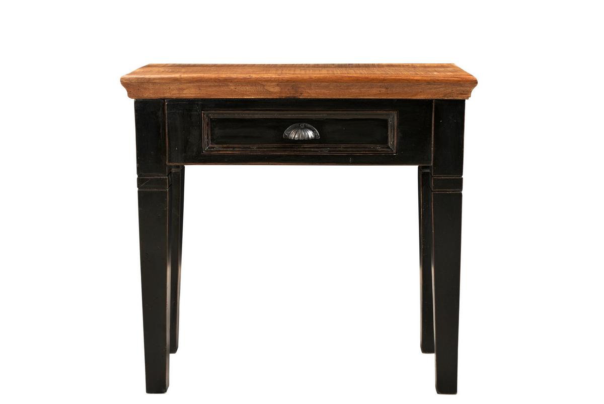 KONSOLENTISCH Mangoholz L: 80cm - Schwarz/Honig, Design, Holz/Holzwerkstoff (80/80/35cm) - MID.YOU