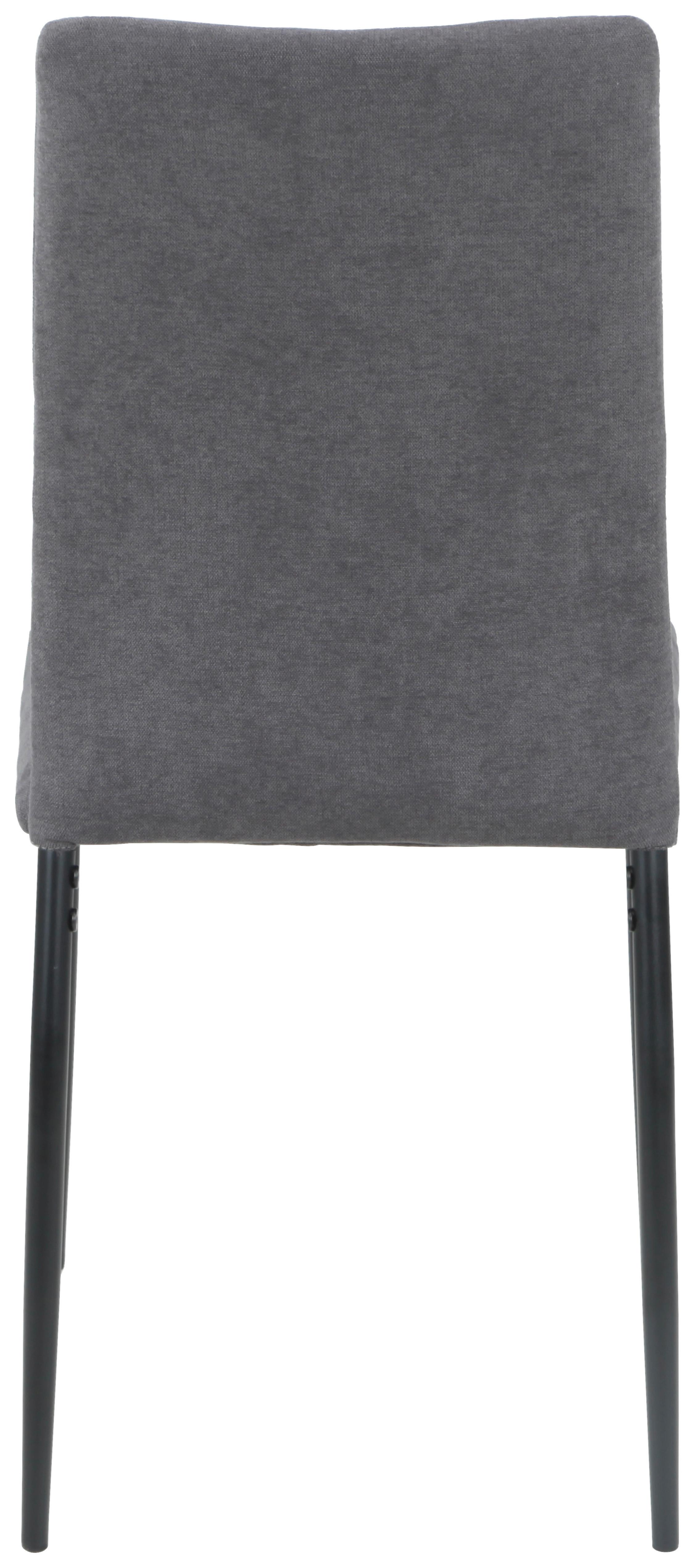 Vierfußstuhl Gitti Webstoff Anthrazit B: 40 cm - Anthrazit/Schwarz, MODERN, Textil/Metall (40/92/42cm)