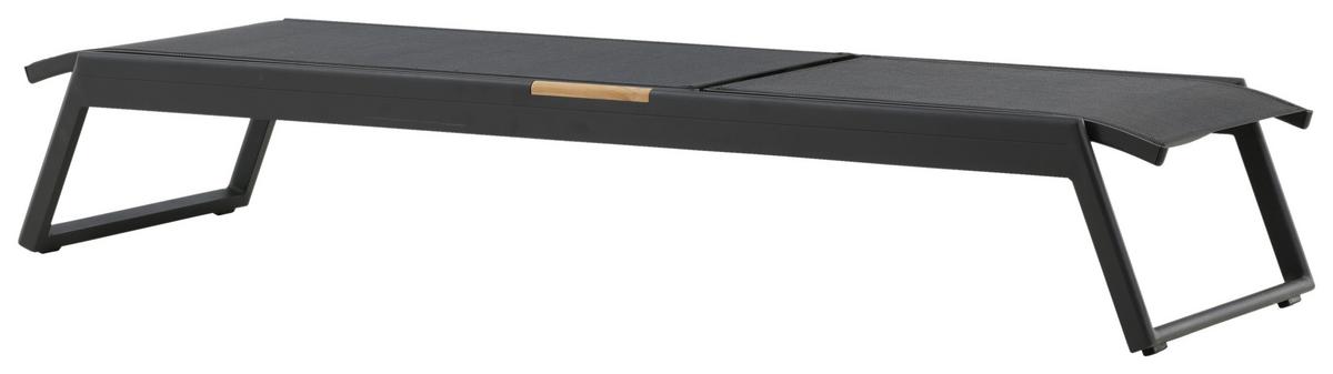 Sonnenliege Mexico Aluminium,, verstellbar - Schwarz, KONVENTIONELL, Metall (60/35/200cm) - Gardenson