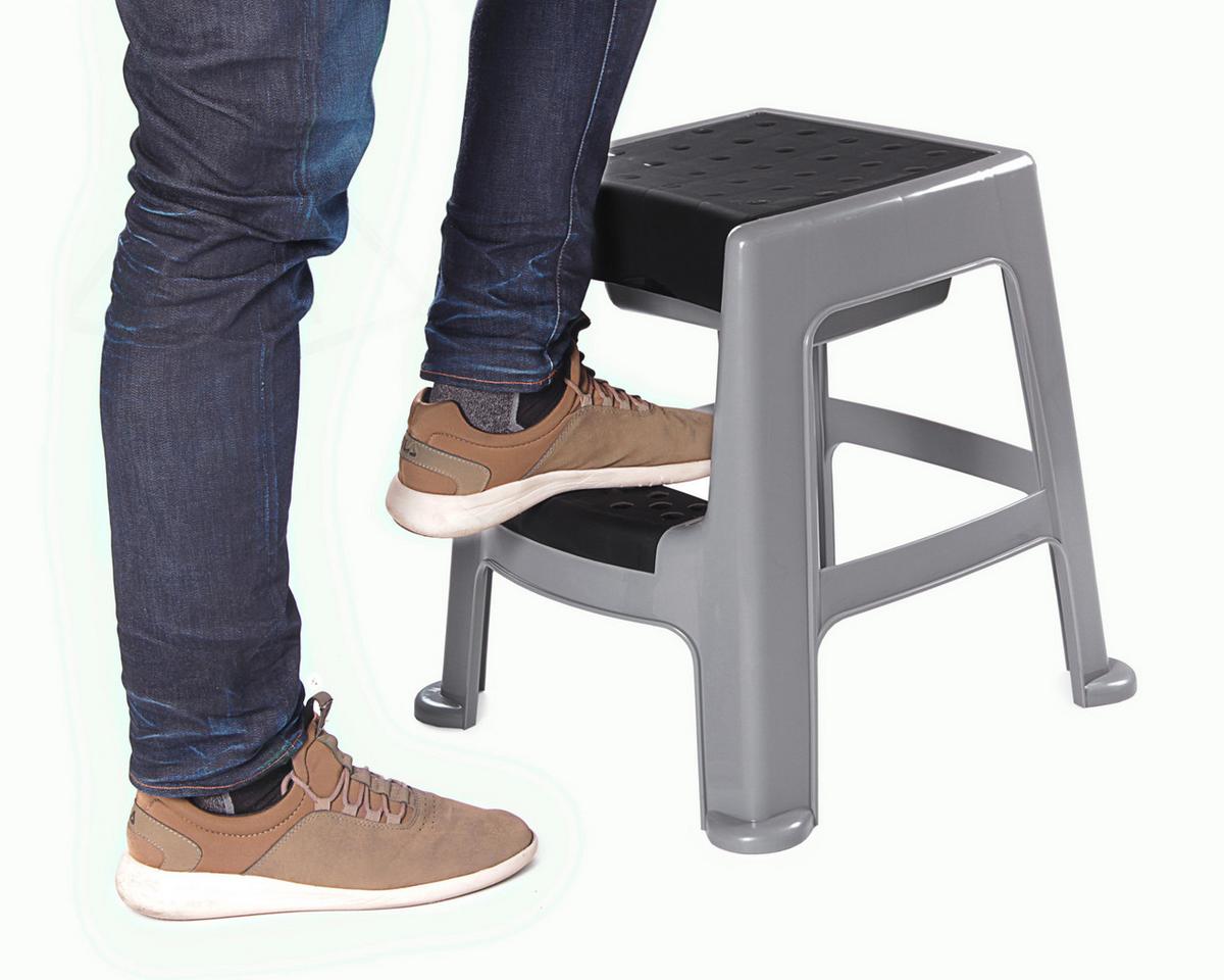 Tritthocker Escapeau Grau - Grau, Basics, Kunststoff (44/47/47cm)