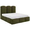 Polsterbett Bero Boucle Olivgrün, Lf:200x200cm - Buchefarben/Schwarz, Trend, Holz/Textil (200/200cm)