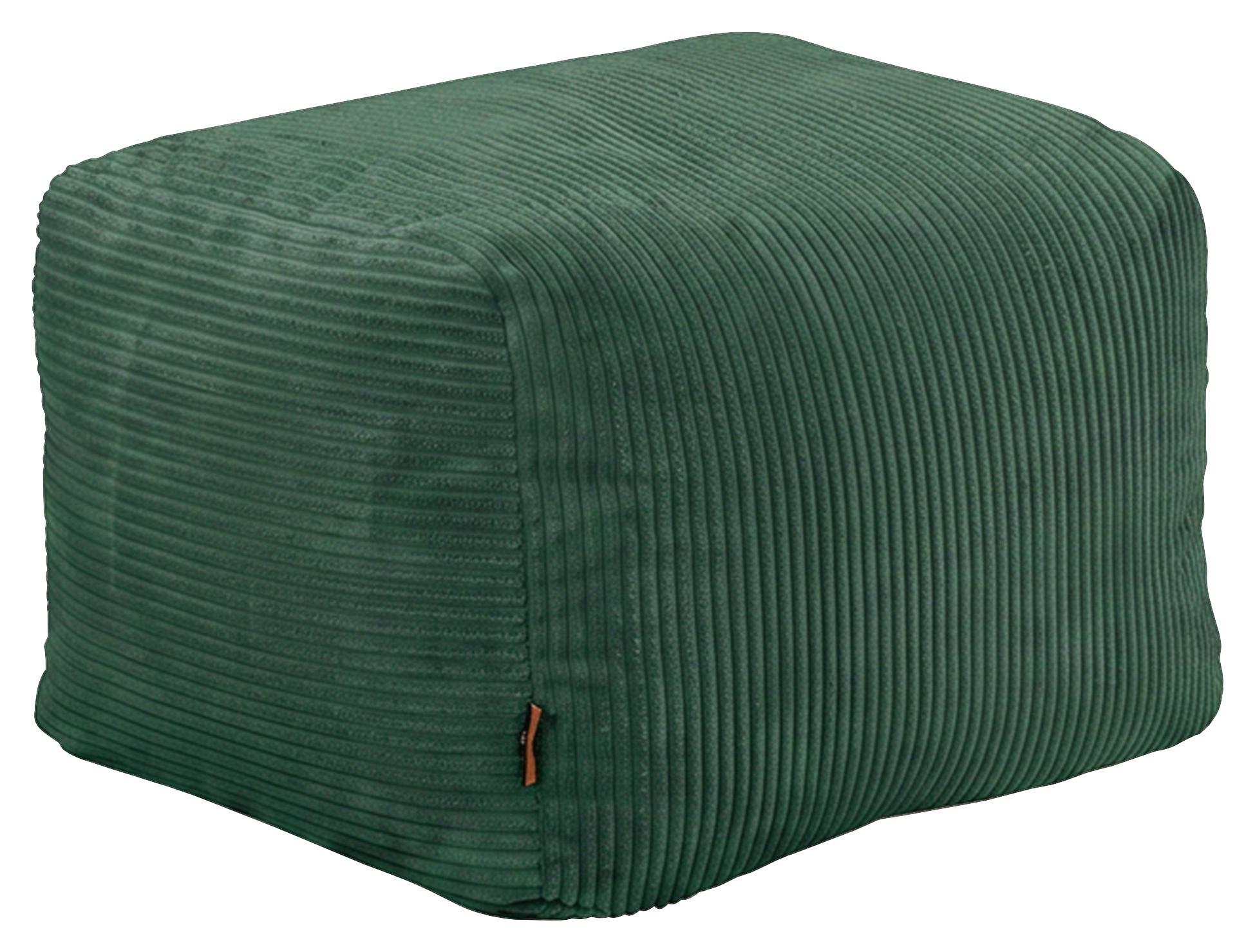 Sitzsack Cubi Cord grün, Indoor, B: 60cm - Grün, Basics, Textil (60/40/50cm)