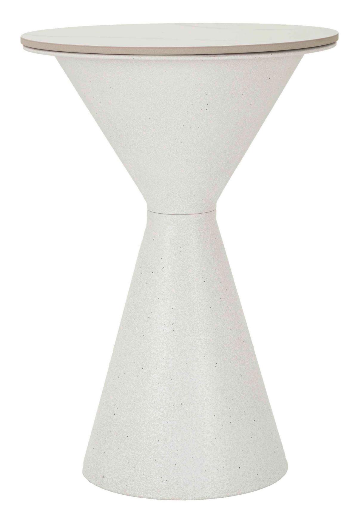 KONFERENČNÝ STOLÍK WHITE DOUBLE - biela, Basics, kov/keramika (44,5/63cm)