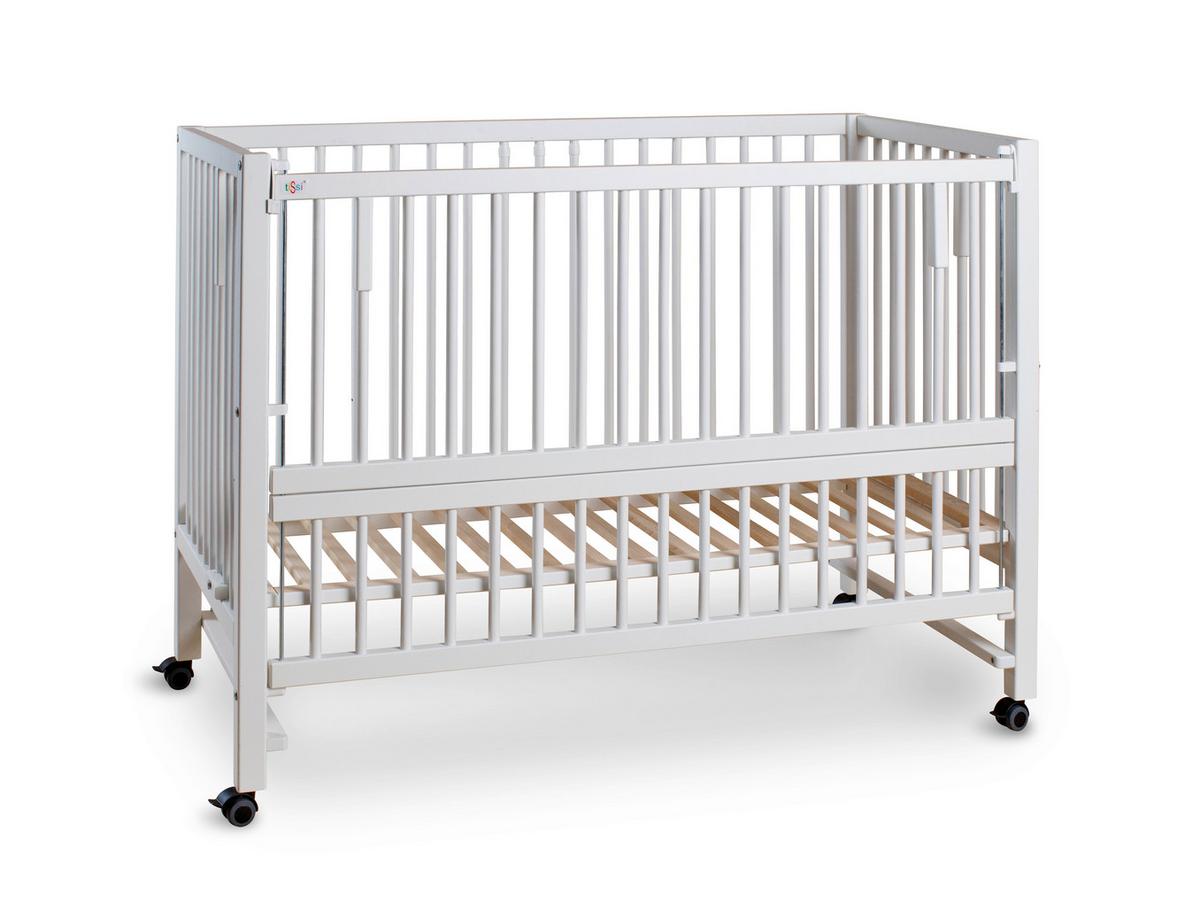 Beistellbett Weiß - Weiß, Basics, Holz (124/90/64cm) - tiSsi