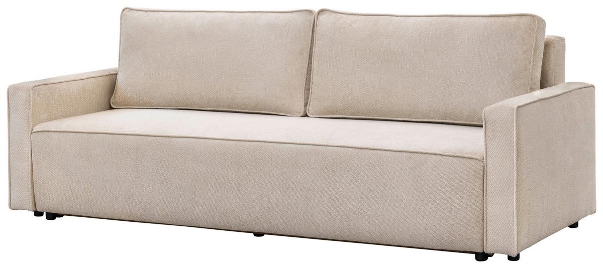 Rozkladacia pohovka NERA, béžová ženilka - béžová, Modern, textil/plast (232/90/100cm)