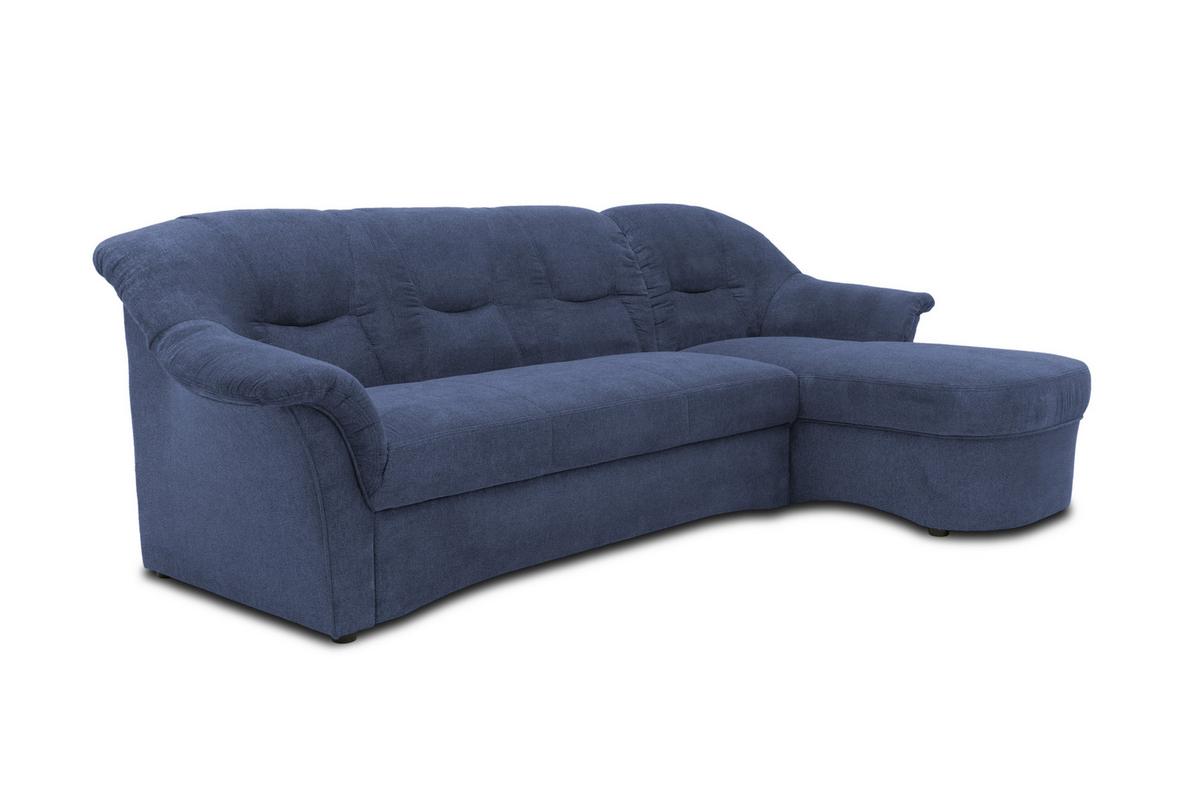 Ecksofa mit Schlaffunktion Sarafina Dunkelblau 232x146 cm - Schwarz/Dunkelblau, KONVENTIONELL, Textil (232/146cm) - MID.YOU