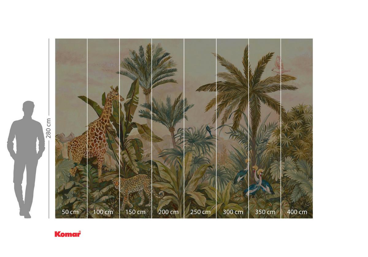 Fototapete Tropical Vintage Garden - Multicolor, Trend, Papier (400/280cm)