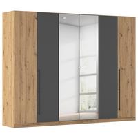 Kleiderschrank Safari mit Spiegel B: 271 cm - Eiche Artisan/Grau, KONVENTIONELL, Holzwerkstoff (271/210/54cm)