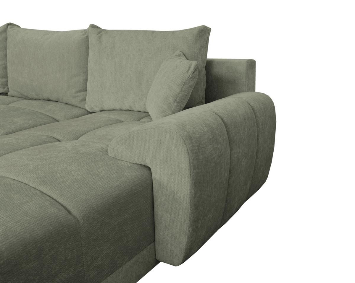 Rohová sedačka BONN, oboustranná,mátově zel.žinylka - černá/mátově zelená, Moderní, textil/plast (296/182cm)