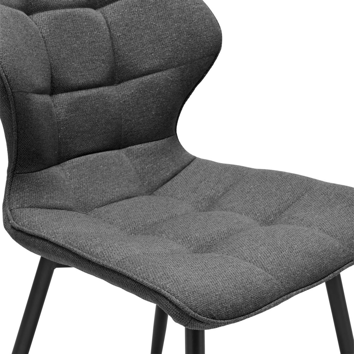 Stuhl Leana - Dunkelgrau/Schwarz, LIFESTYLE, Holz/Textil (47/82/59cm) - Livetastic