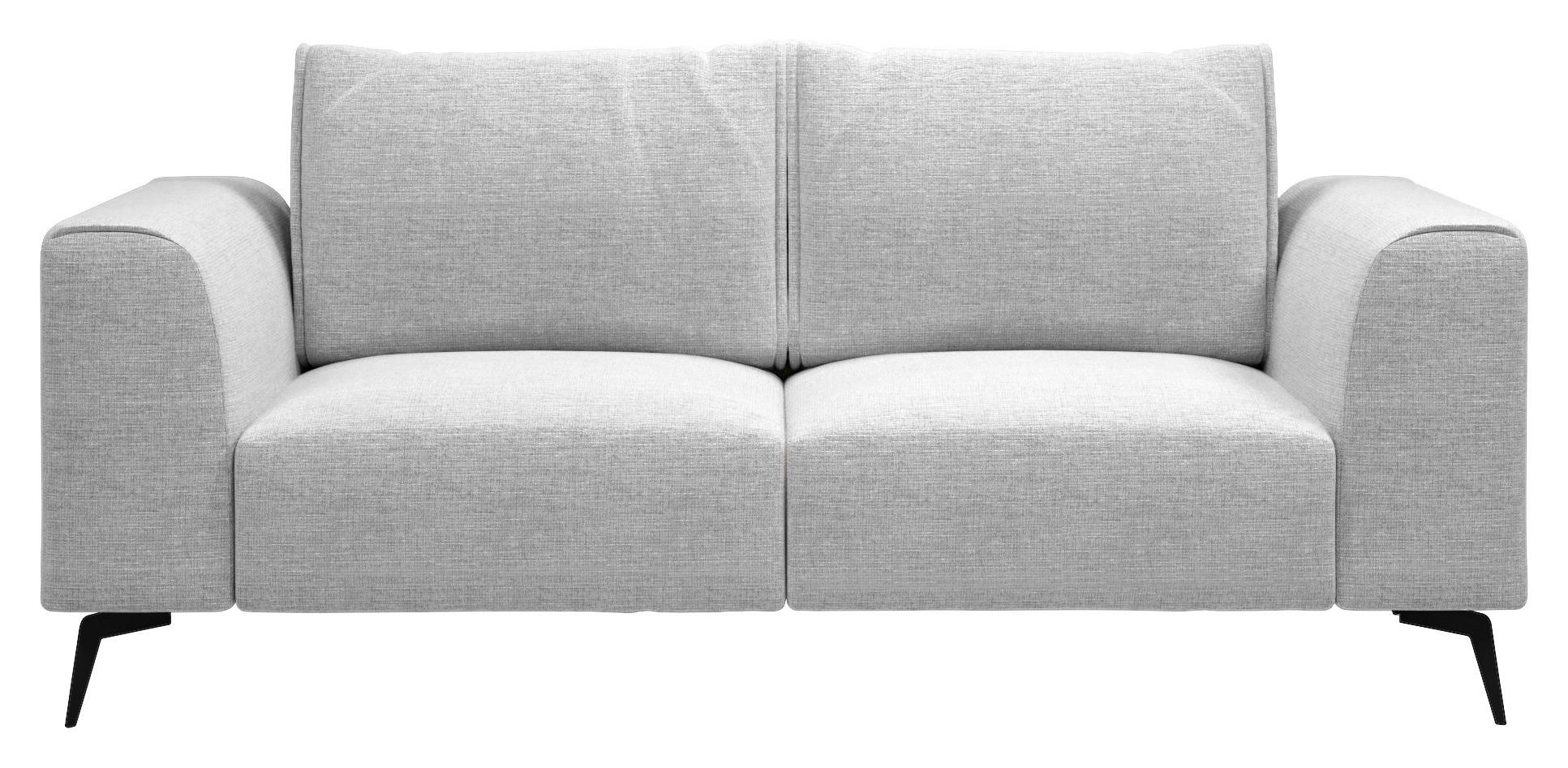 Dvojmiestna pohovka SEUL, svetlosivá - čierna/svetlosivá, Design, kov/drevo (186/88/90cm) - MID.YOU