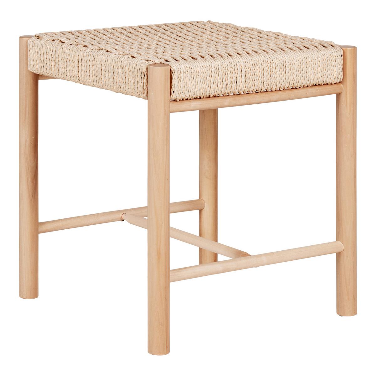Hocker Abano Creme, B/H/T: 42x46,5x42cm - Creme/Naturfarben, Basics, Papier (42/46,5/42cm)