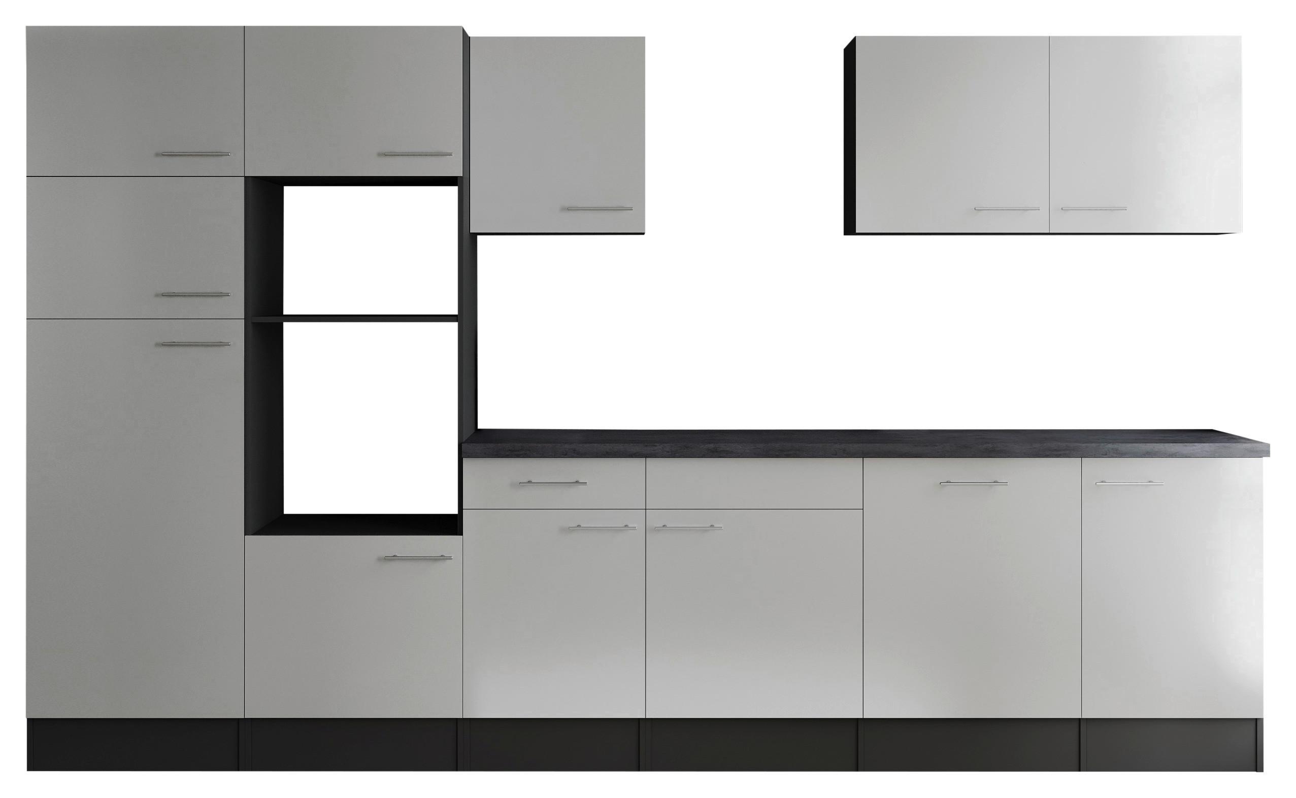 Küchenleerblock Oliver Grau, Weiß B: 340 Cm - Weiß/Grau, Design, Holzwerkstoff (340cm) - Respekta